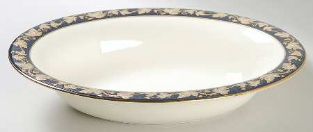 Whitehall 2000 (Powder Dark Blue Rim) 9" Oval Vegetable Bowl
