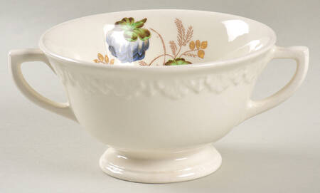 Hampton Court (Cream Rim) Footed Cream Soup Bowl