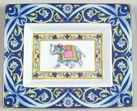 Blue Elephant Rectangular Tray