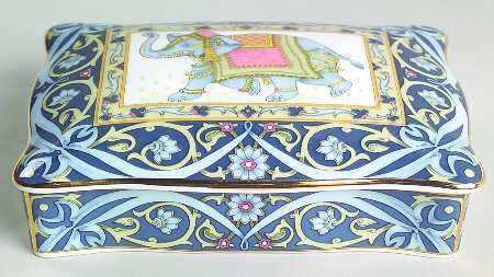 Blue Elephant Double Deck Playing Card Box & Lid