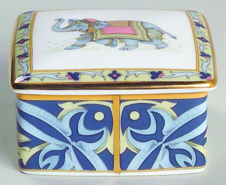 Blue Elephant Square Box with Lid