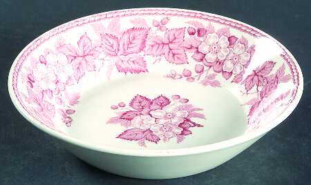 Bramble (Pink, Center Decal) Fruit/Dessert (Sauce) Bowl