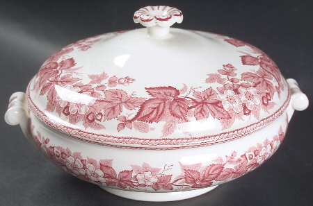 Bramble (Pink, Center Decal) Round Covered Vegetable