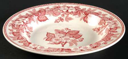 Bramble (Pink, Center Decal) Rim Soup Bowl