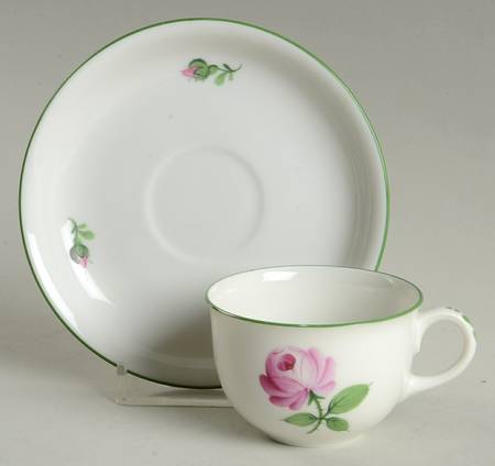 Viennese Rose Flat Demitasse Cup & Saucer Set