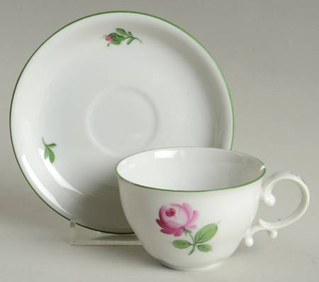 Viennese Rose Flat Demitasse Cup & Saucer Set