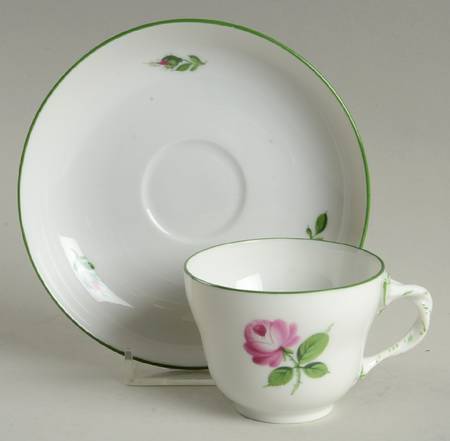Viennese Rose Flat Demitasse Cup & Saucer Set