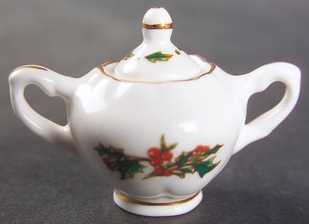 A Cup of Christmas Tea Miniature Sugar Bowl & Lid