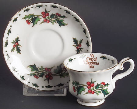 A Cup of Christmas Tea Footed Demitasse Cup & Saucer Set
