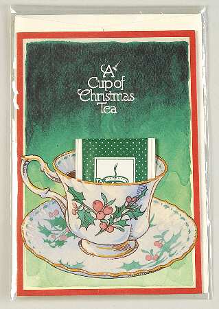 A Cup of Christmas Tea Greeting Card with Tea Bag