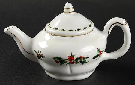 A Cup of Christmas Tea Small Teapot Votive Candleholder