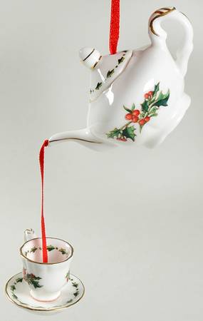 A Cup of Christmas Tea Teapot & Tea Cup/Saucer Ornament
