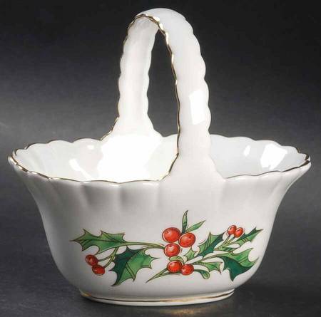 A Cup of Christmas Tea 5" Handled Basket