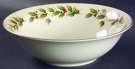 Holly Berry 9" Round Vegetable Bowl