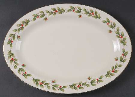 Holly Berry 14" Oval Serving Platter