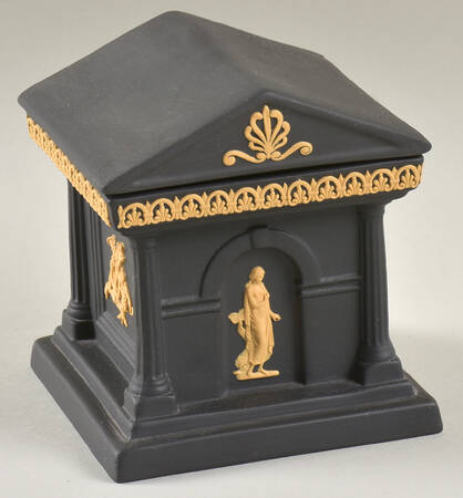 Library Collection Jasperware Cane & Black Paperweight Box