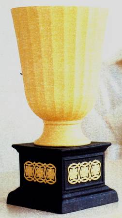 Library Collection Jasperware Cane & Black Pedestal Vase