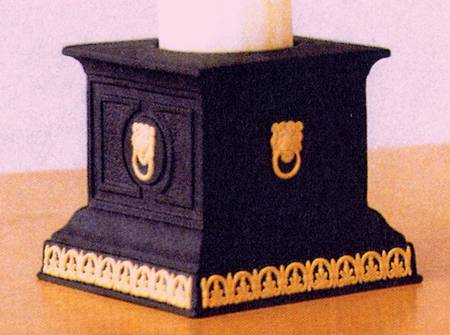 Library Collection Jasperware Cane & Black Pillar Candleholder