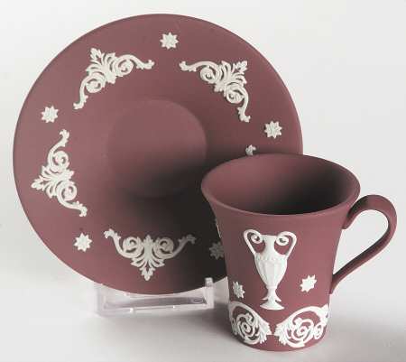 Cream Color on Wine Jasperware by Wedgwood