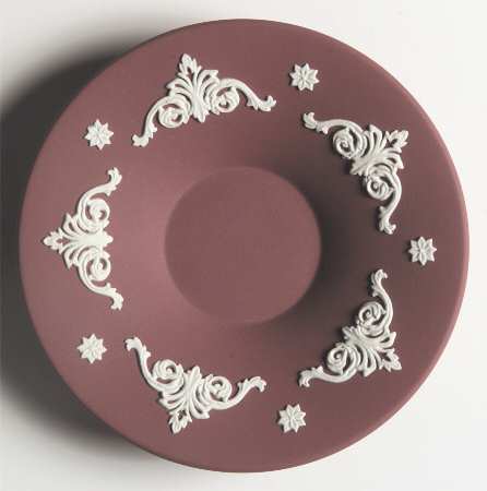 Cream Color on Wine Jasperware Saucer for Demitasse Cup