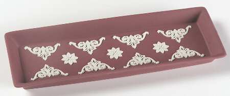 Cream Color on Wine Jasperware Parterre Tray