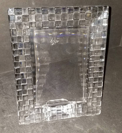 Night and Day White Glass Frame Holds 3 1/2" X 5"