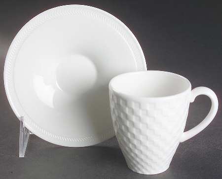 Night and Day White Flat Demitasse Cup & Saucer Set by Wedgwood