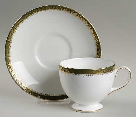 Chester (Gold Verge) Footed Cup & Saucer Set