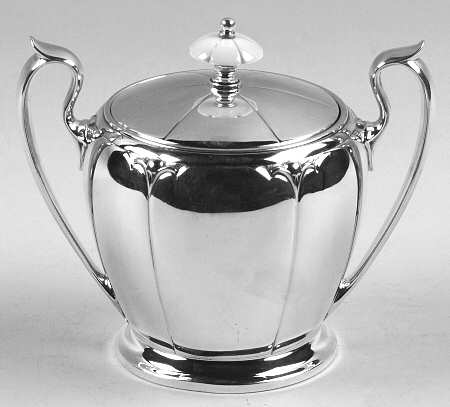 Lotus (Sterling, Hollowware) Sugar Bowl & Lid