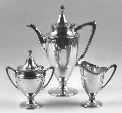 Iris (Silverplate, Hollowware) (3 Pc) Coffee Set (PCP,PCR,PSU)