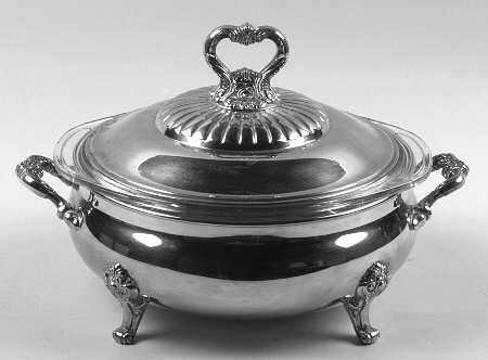 Royal Rose (Silverplate, Hollowware) Plated Round Covered Casserole with Glass