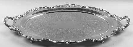 Royal Rose (Silverplate, Hollowware) Large Footed Waiter Tray