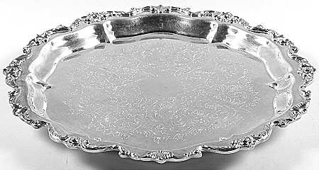Royal Rose (Silverplate, Hollowware) Medium Round Silverplate Tray