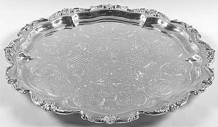 Royal Rose (Silverplate, Hollowware) Large Round Silverplate Tray