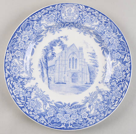 Mount Holyoke College Blue Dinner Plate