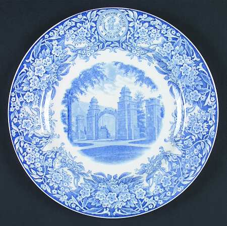 Mount Holyoke College Blue Dinner Plate