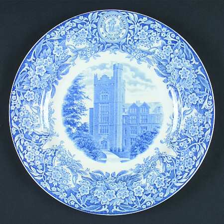 Mount Holyoke College Blue Dinner Plate