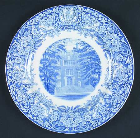 Mount Holyoke College Blue Dinner Plate