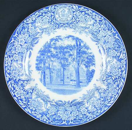 Mount Holyoke College Blue Dinner Plate