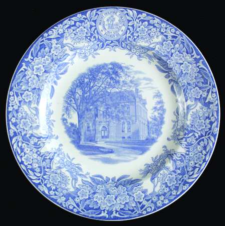Mount Holyoke College Blue Dinner Plate