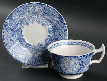 Mount Holyoke College Blue Footed Cup & Saucer Set