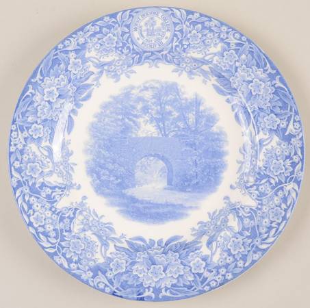 Mount Holyoke College Blue Dinner Plate