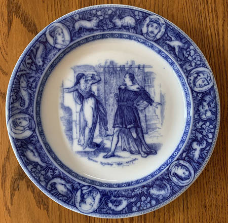 Ivanhoe (Blue Transgerware) 12" Chop Plate (Round Platter)