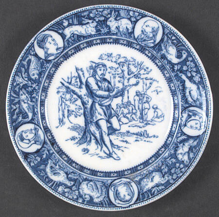 Ivanhoe (Blue Transgerware) Dessert/Pie Plate