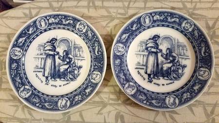 Ivanhoe (Blue Transgerware) Luncheon Plate