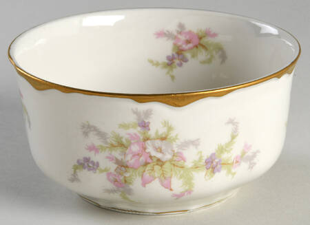 Apple Blossom (Gold Trim & Daubs) Cranberry Bowl