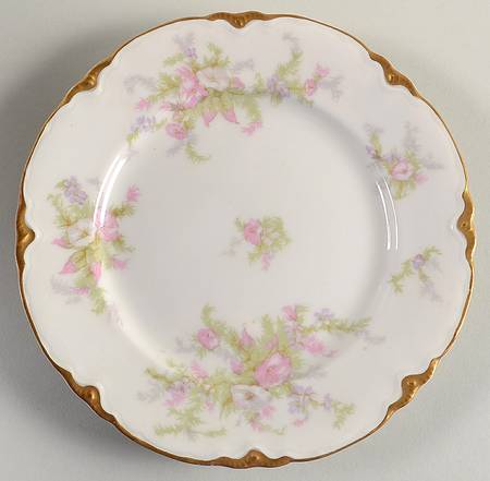 Apple Blossom (Gold Trim & Daubs) Dessert/Pie Plate