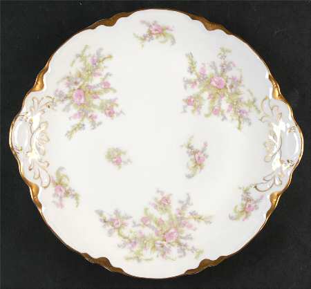 Apple Blossom (Gold Trim & Daubs) Handled Cake Plate