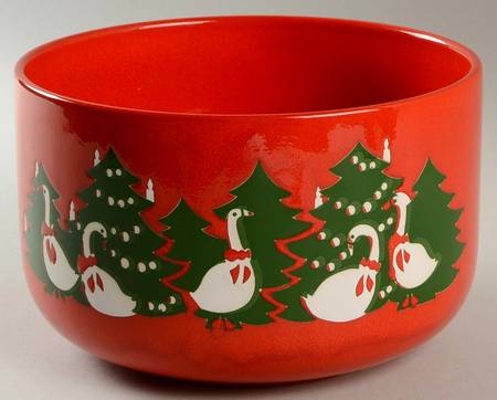 Christmas Geese 8" Round Serving Bowl