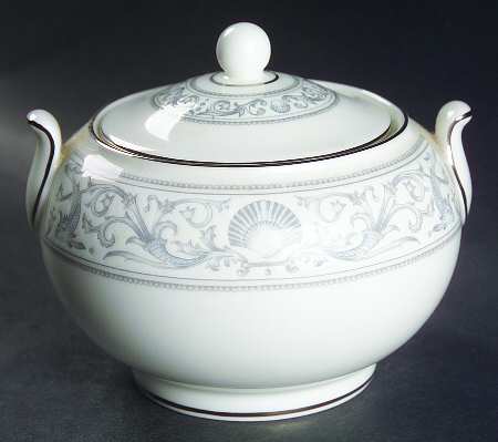 Dolphins Platinum 146 Shape Sugar Bowl & Lid